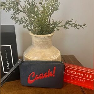 Coach Zip Corner Graphic Wristlet